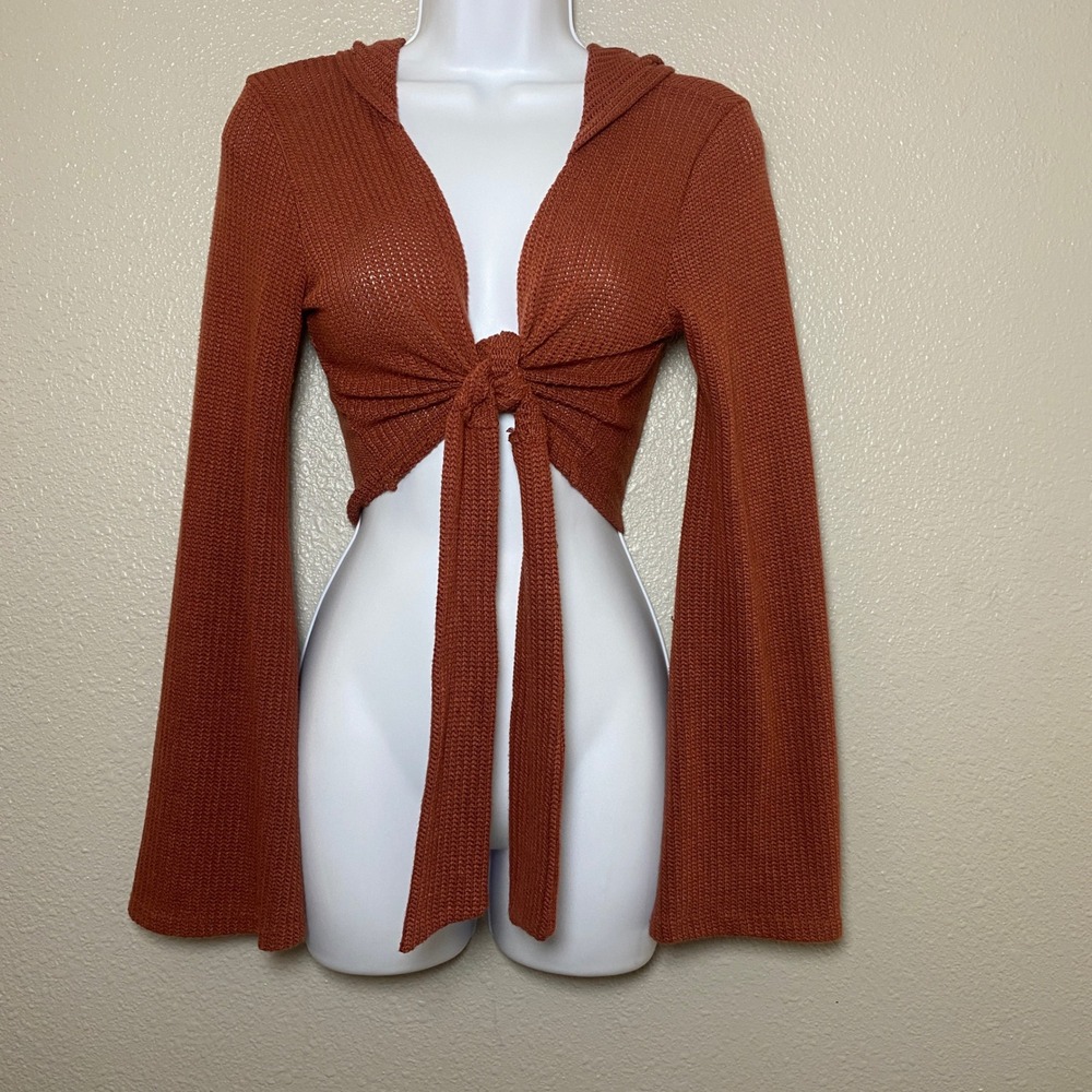 Earthbound Orange Bolero Cardigan Small Fairycore Fairy Grunge Knit Autumn Fall